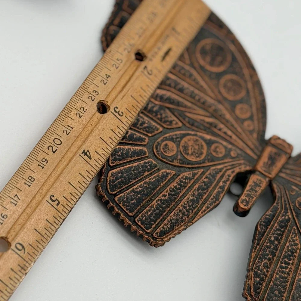Vintage Dart Ind Mid Century Copper Tone Hummingbird and Butterfly Wall Deco Set